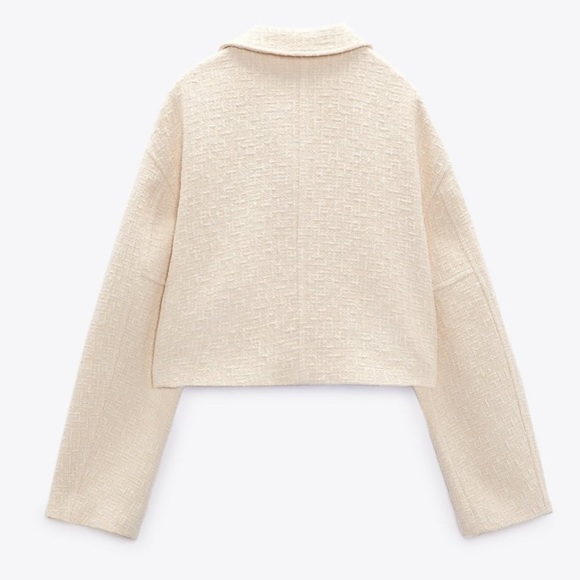 Zara Textured Weave Bomber Jacket NWT - Picture 12 of 14